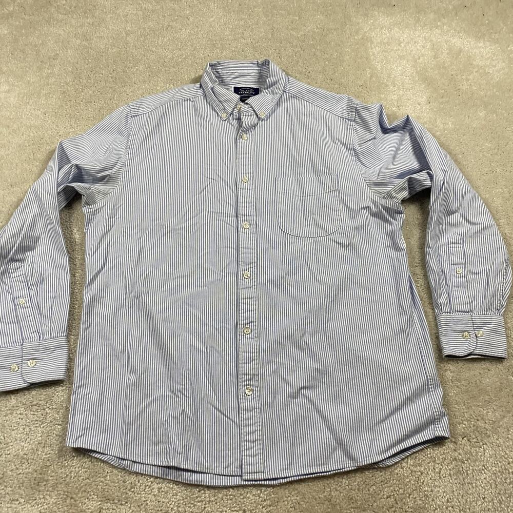 Charles Tyrwhitt Shirt Mens L Blue Stripe Classic Fit Button Down Oxford Preppy